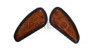 Customized Royal Enfield Interceptor 650cc Leather Knee Pad Pair Orange Crush D10 - SPAREZO